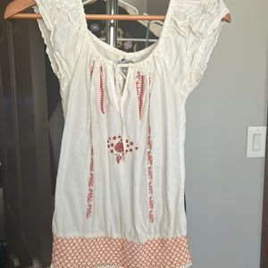 SWELL embroidered shirt with orange embroidery